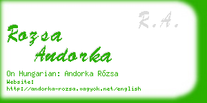 rozsa andorka business card