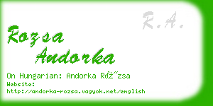 rozsa andorka business card